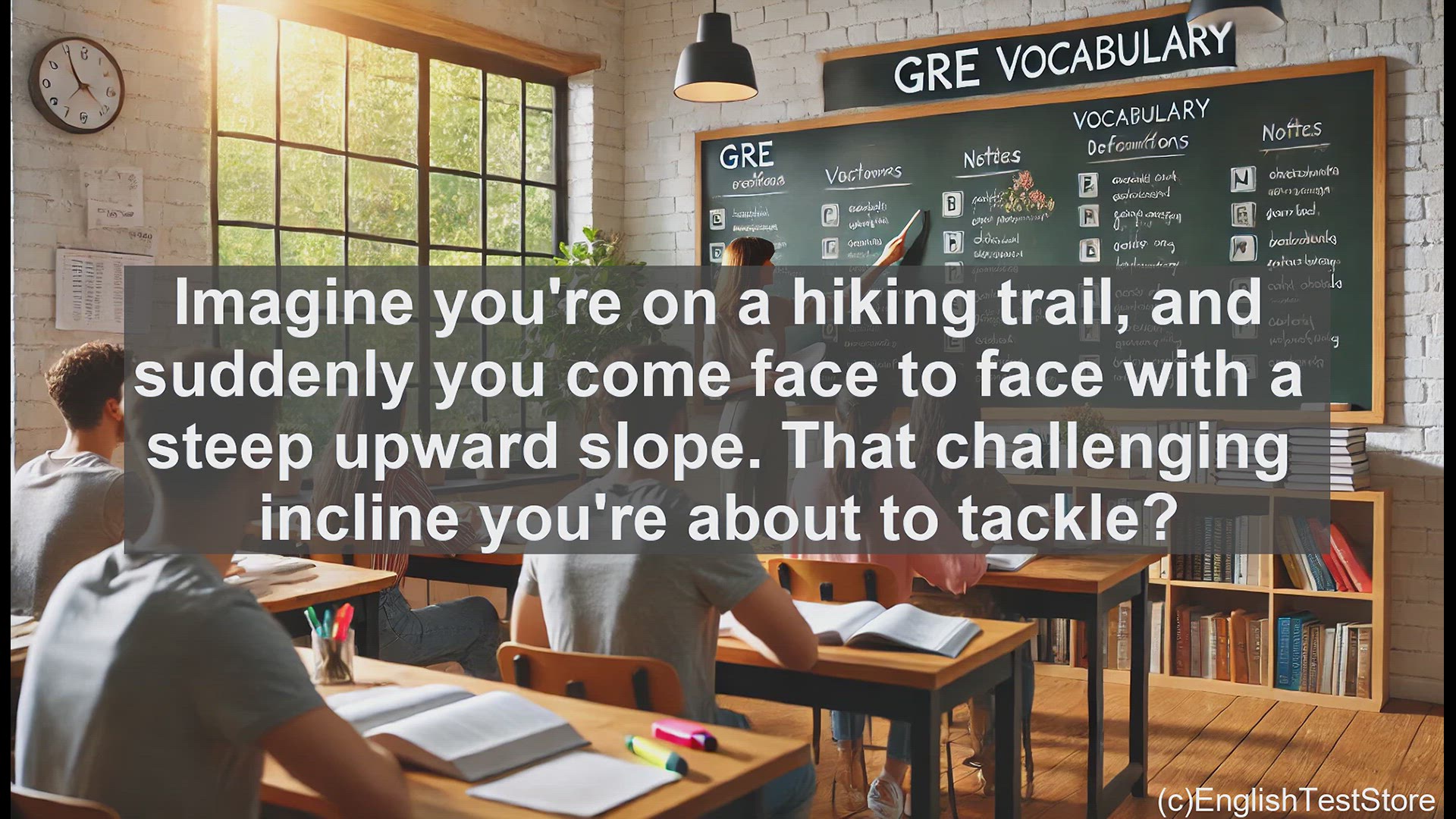 'Video thumbnail for GRE Vocabulary Lesson: Mastering the Upward Slope - Understanding the GRE Word 'Acclivity''