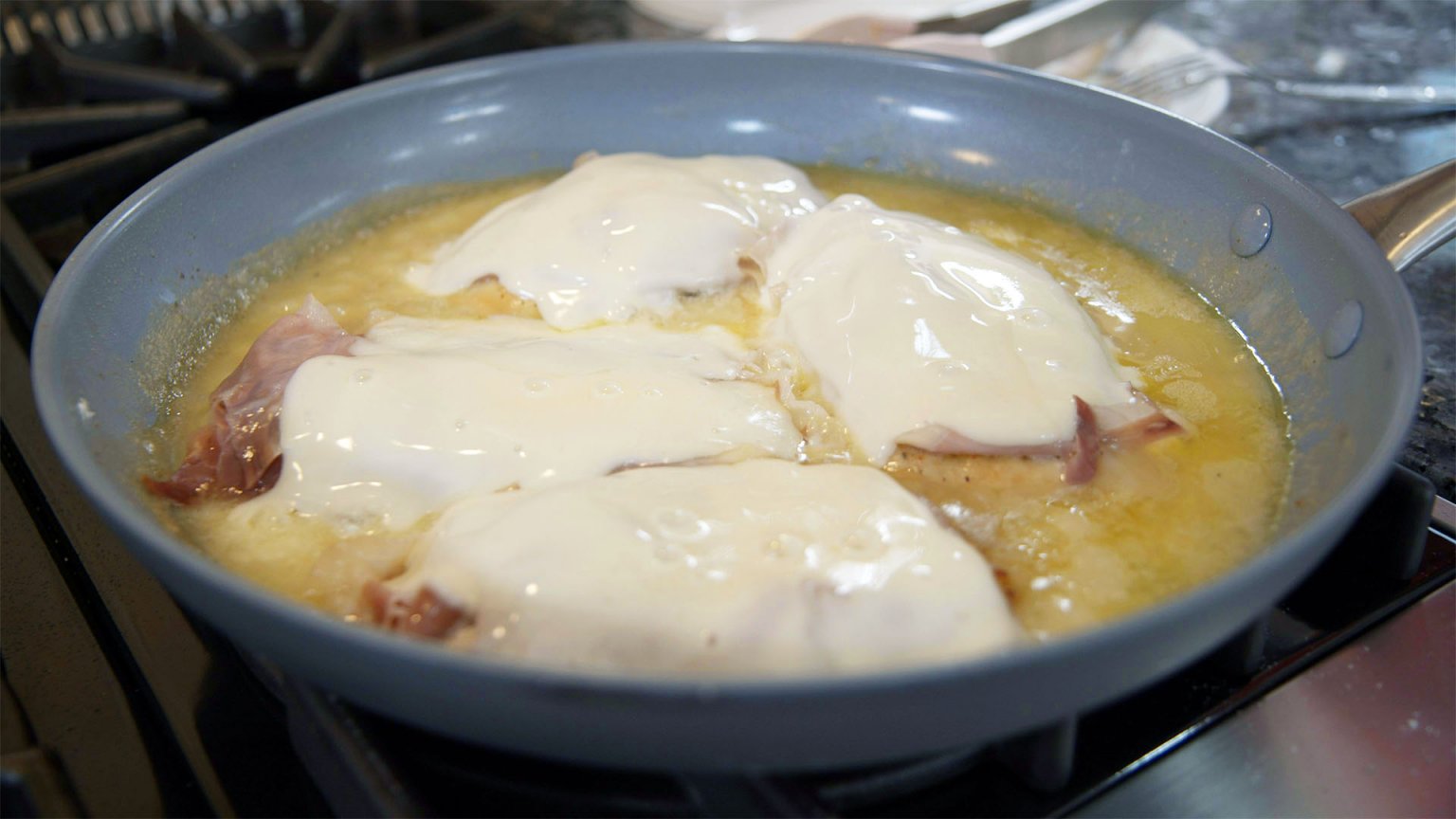 Video thumbnail for Chicken Valdostana – Crispy Cutlets with Prosciutto, Cheese & Wine Sauce