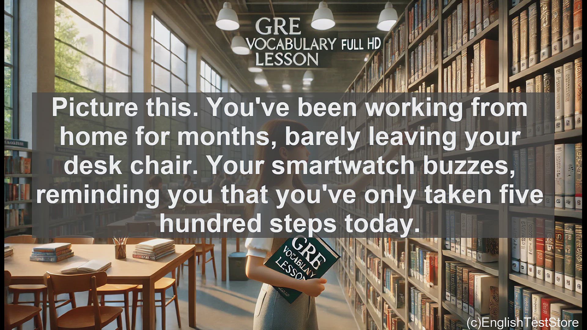'Video thumbnail for GRE Vocabulary Lesson: Sedentary - Understanding the Word and Its Impact on Modern Life'