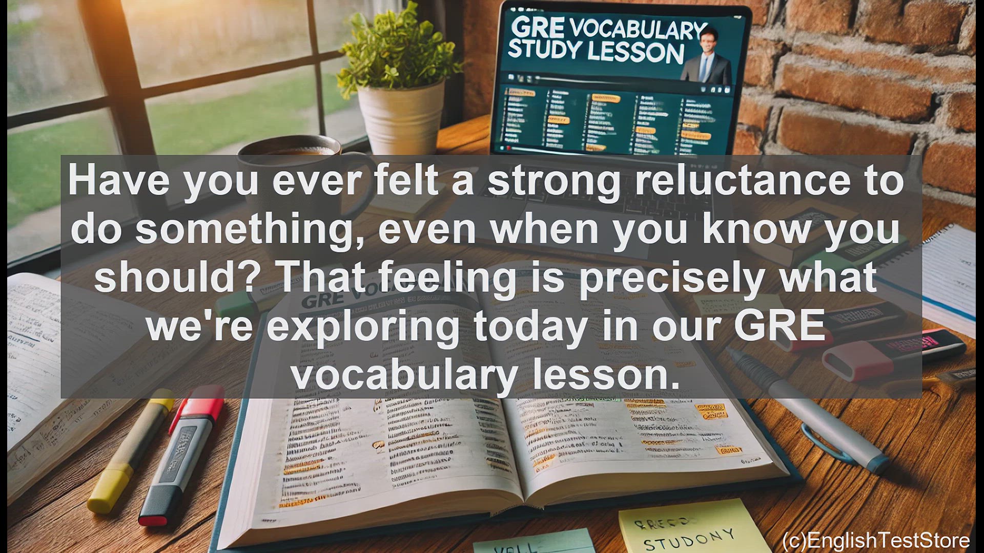'Video thumbnail for GRE Vocabulary Lesson: Exploring Disinclination - The Reluctance to Act'