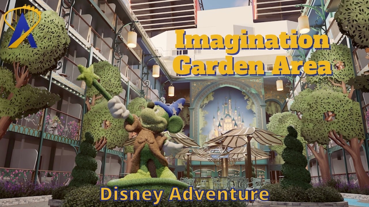 'Video thumbnail for Imagination Garden Flythrough on Disney Adventure Cruise Ship'