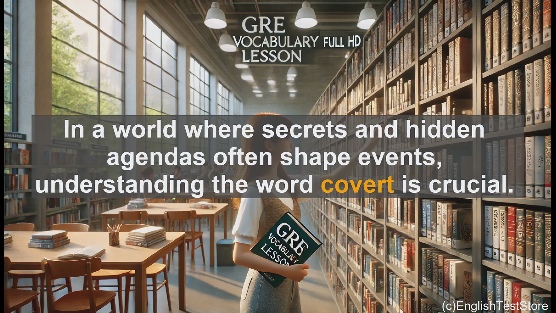 'Video thumbnail for GRE Vocabulary Lesson: Unveiling the Secrets of Covert - A GRE Vocabulary Lesson'