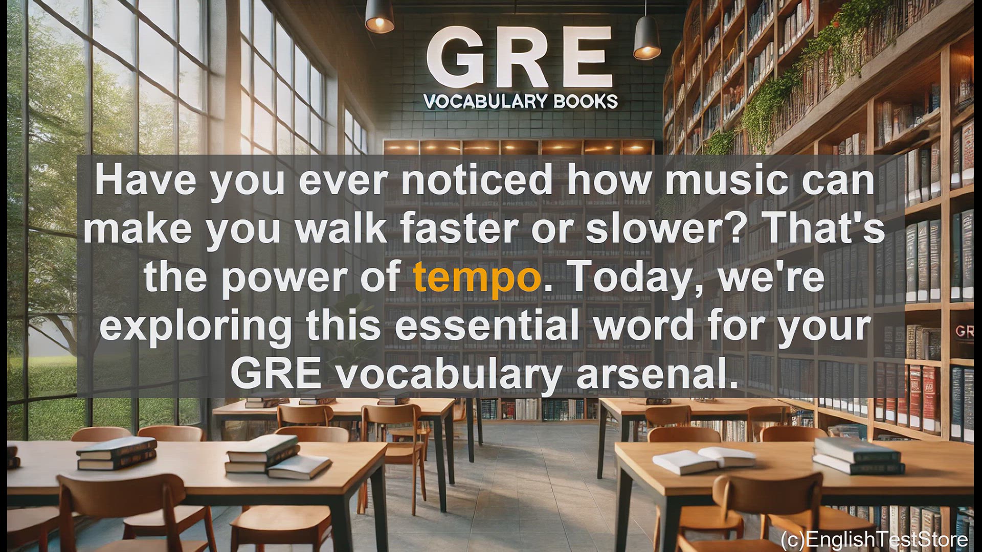 'Video thumbnail for GRE Vocabulary Lesson: The Tempo of Life - Mastering a Crucial GRE Vocabulary Word'