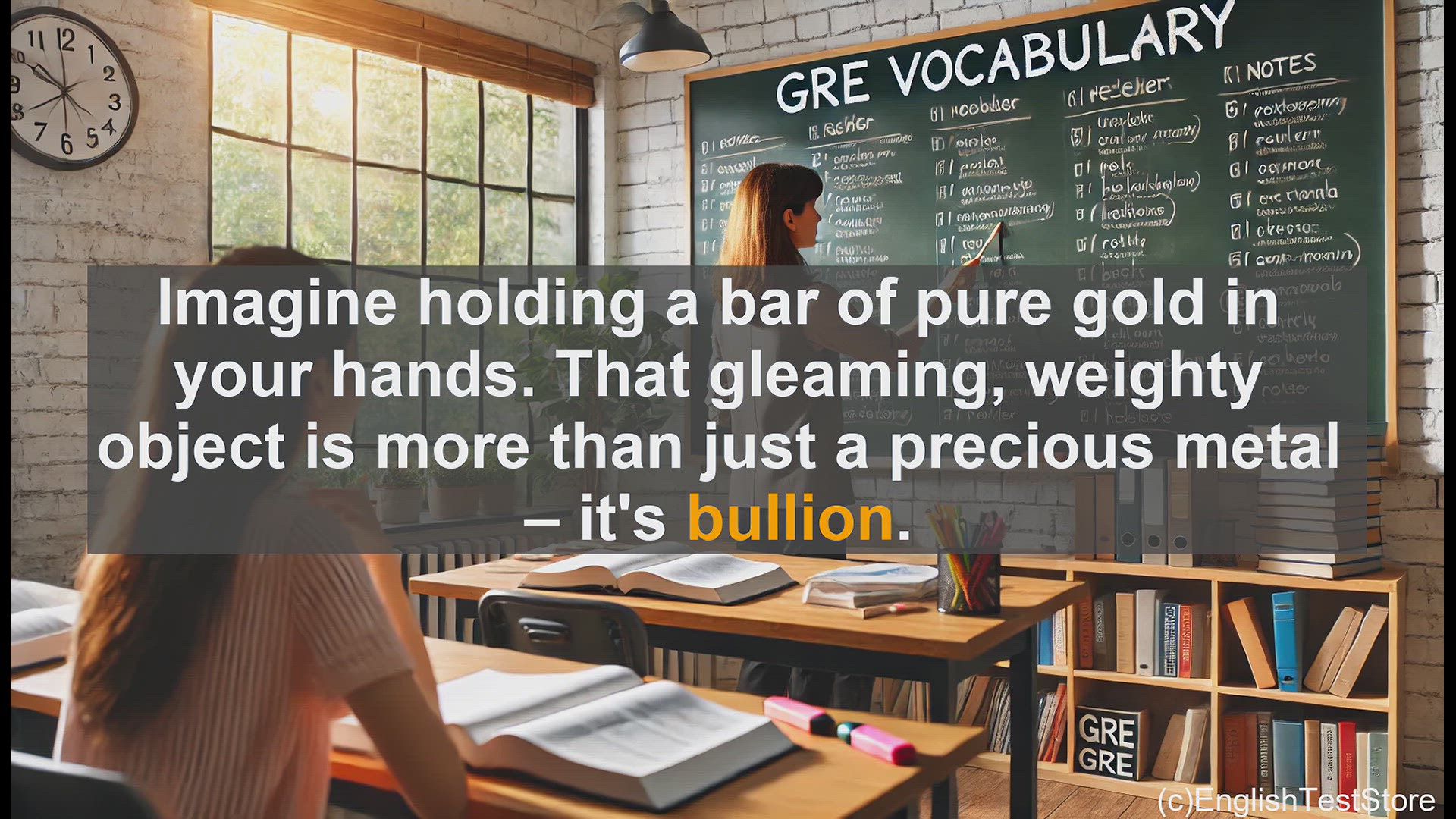 'Video thumbnail for GRE Vocabulary Lesson: Exploring the Valuable World of Bullion'