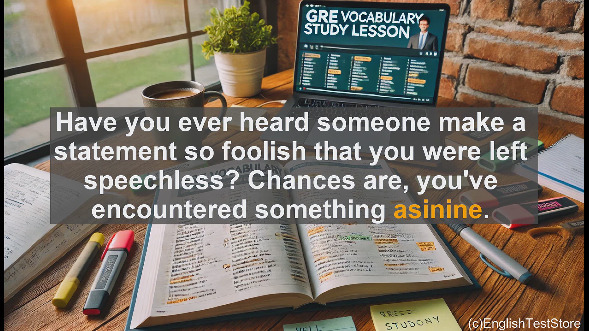 'Video thumbnail for GRE Vocabulary Lesson: Exploring the Meaning of Asinine - Describing Foolish Behavior'