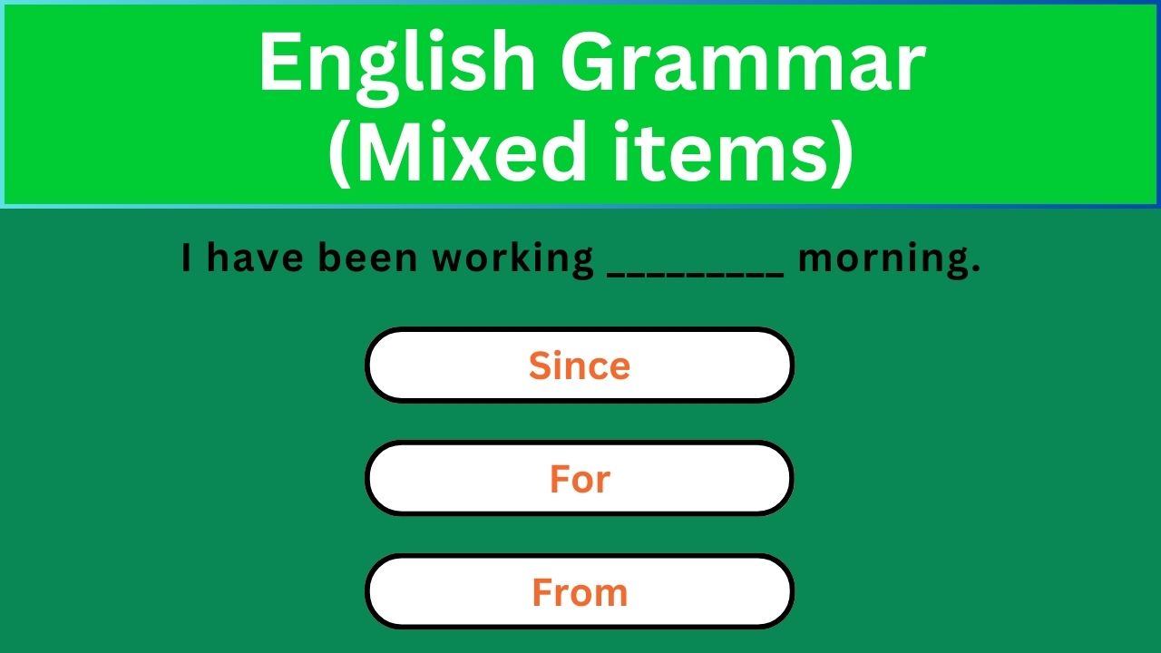 Video thumbnail for English Grammar Practice ||  English Grammar (Mixed items) Part 1 || English Grammar Test