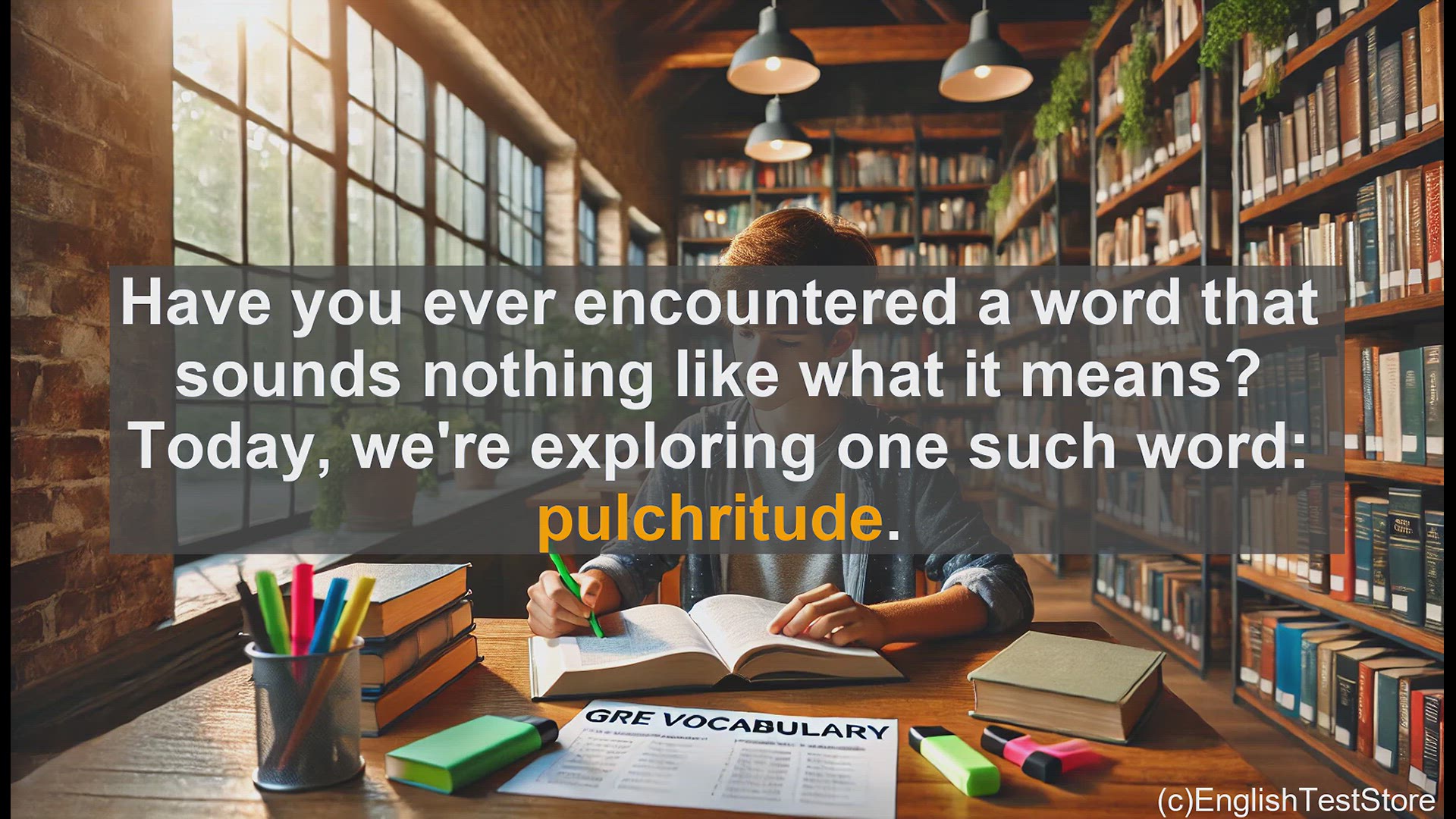 'Video thumbnail for GRE Vocabulary Lesson: Exploring the Surprising Meaning of Pulchritude'