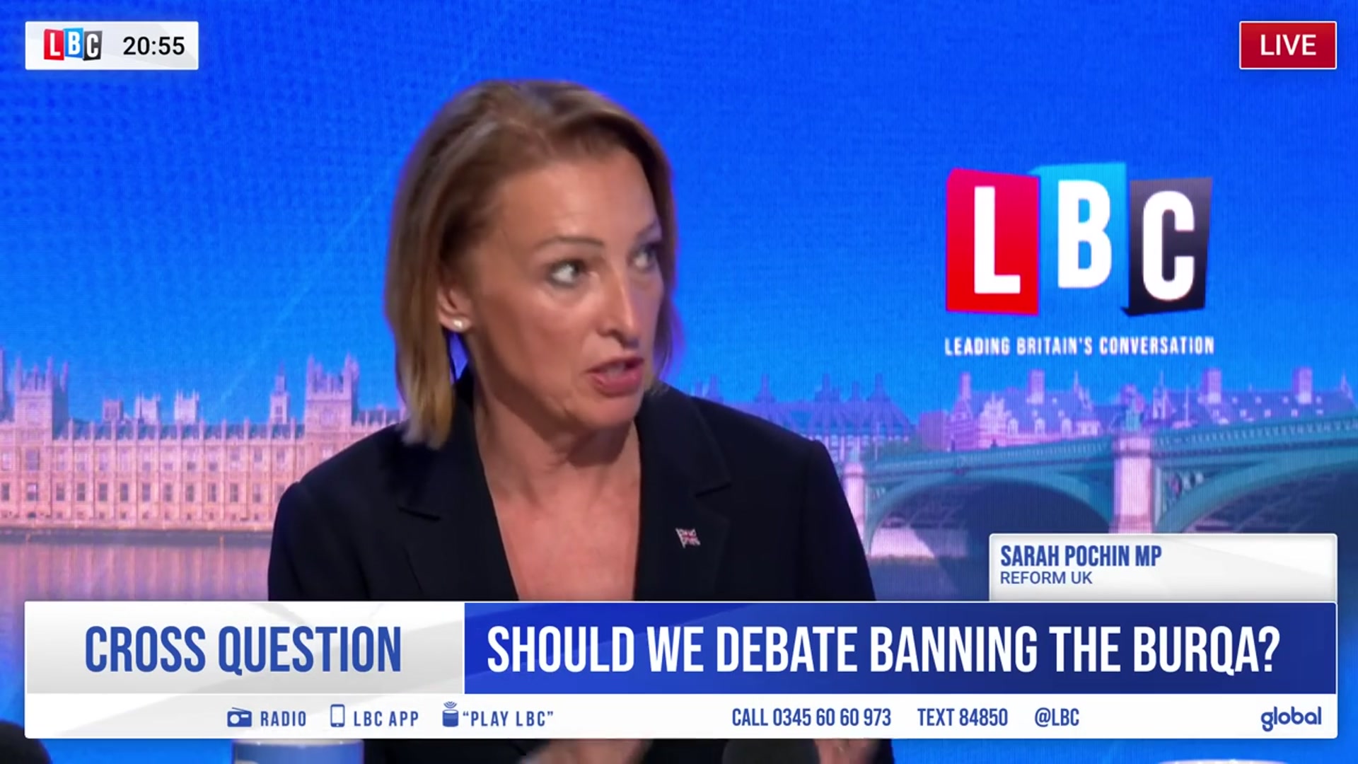 'Video thumbnail for Muslim commentator vs Reform MP: Should the burqa be banned? | LBC'