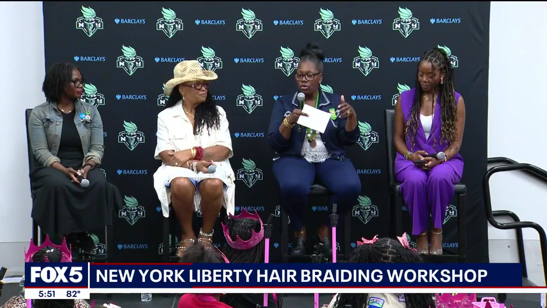 'Video thumbnail for New York Liberty hair braiding workshop'