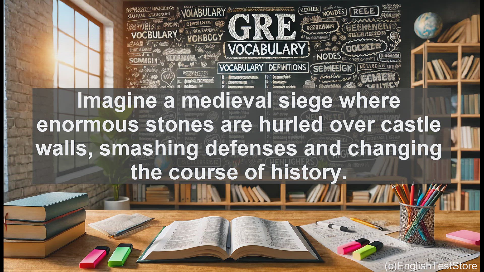 'Video thumbnail for GRE Vocabulary Lesson: The Powerful Catapult - From Ancient Warfare to Modern Vocabulary'