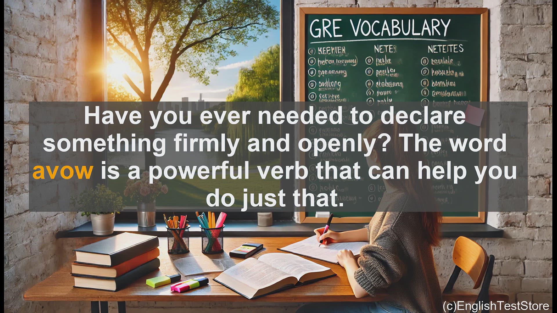 'Video thumbnail for GRE Vocabulary Lesson: Avow - Declare with Conviction'
