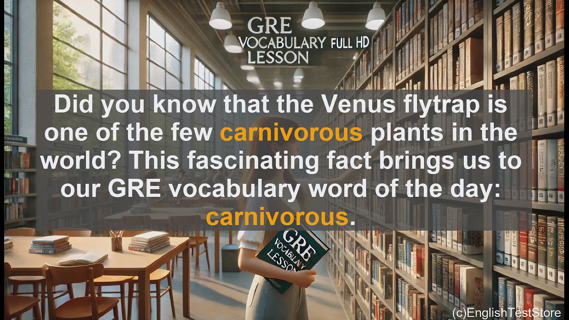 'Video thumbnail for GRE Vocabulary Lesson: Exploring the Carnivorous World - From Plants to Predators'