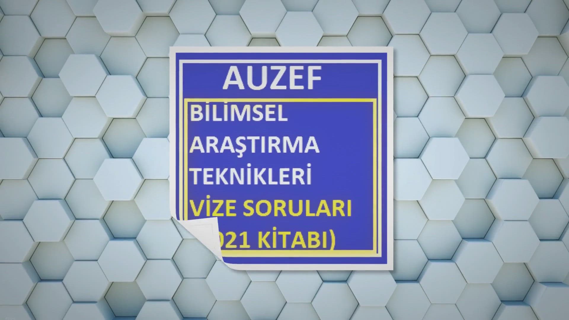 'Video thumbnail for Bilimsel Araştırma Teknikleri Vize Soruları'