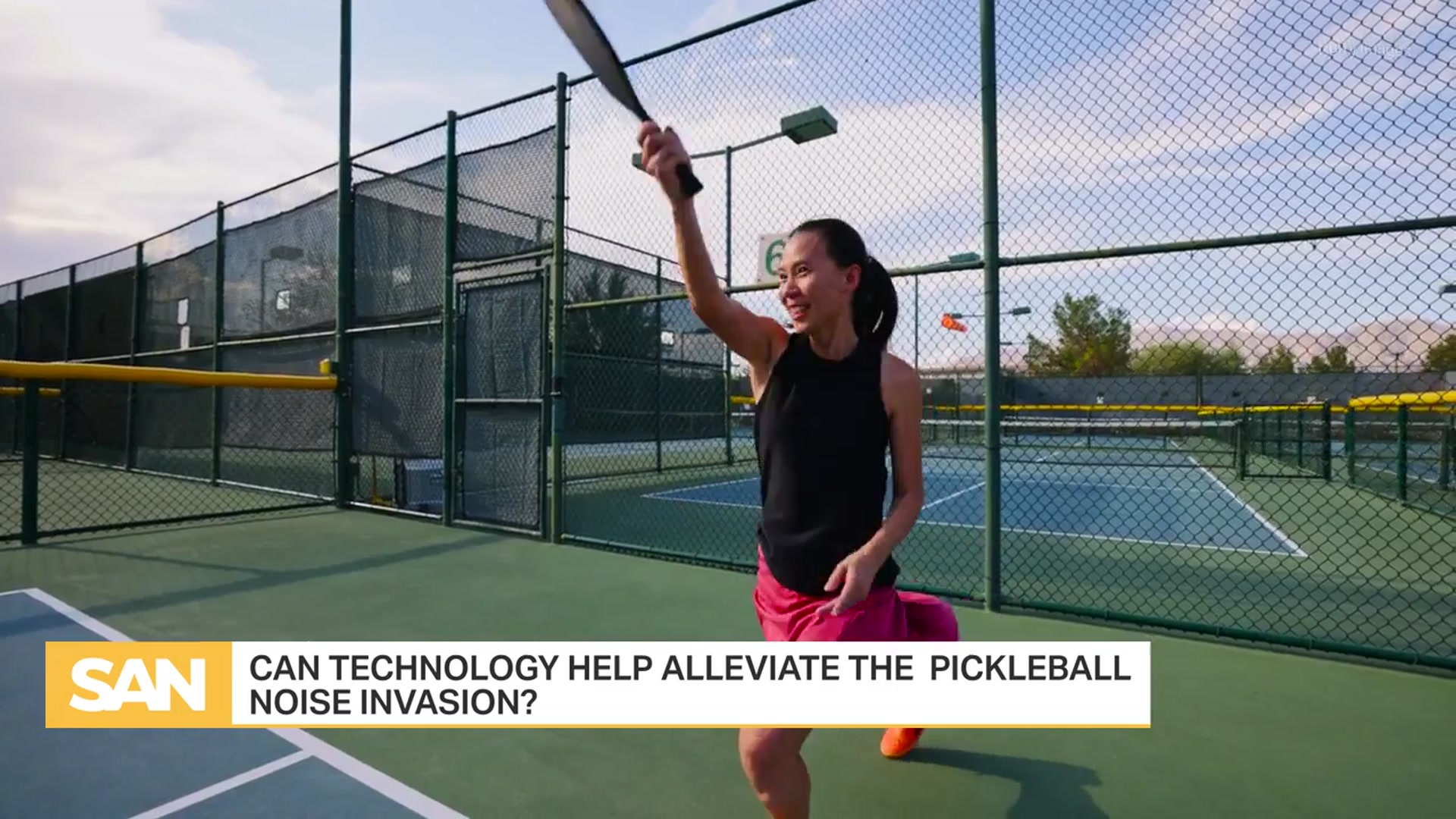 'Video thumbnail for Sound of summer: The crusade to fix pickleball's noise problem'