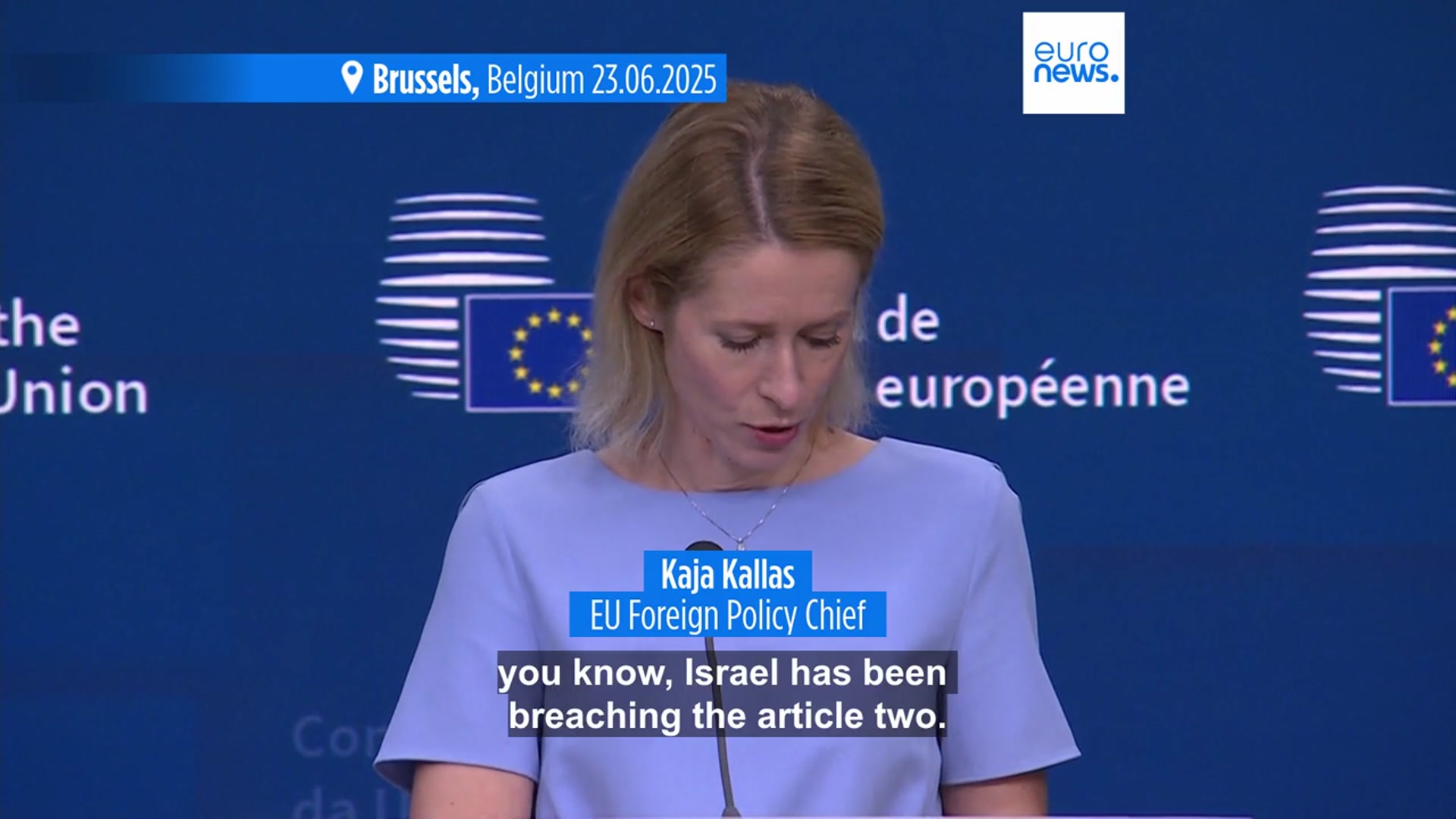'Video thumbnail for EU to revisit suspension of partnership with Israel over violations in Gaza'