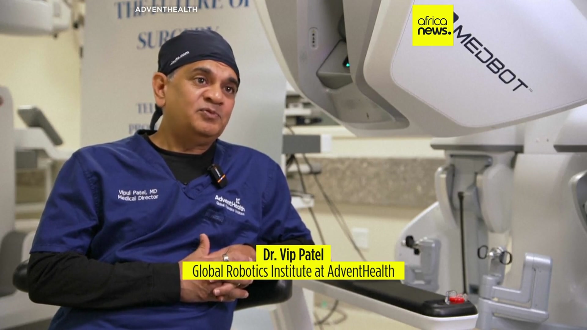 'Video thumbnail for Robotic surgery performed remotely from the U.S. on a patient in Africa'