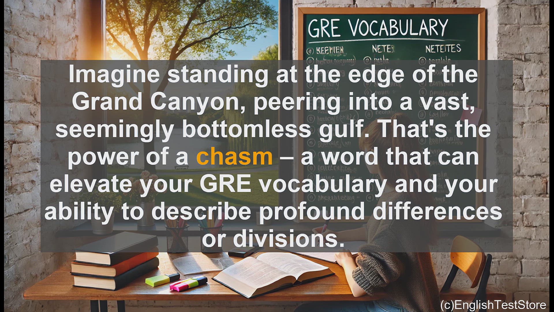 'Video thumbnail for GRE Vocabulary Lesson: Exploring the Depth of Chasm - Elevating Your GRE Vocabulary'