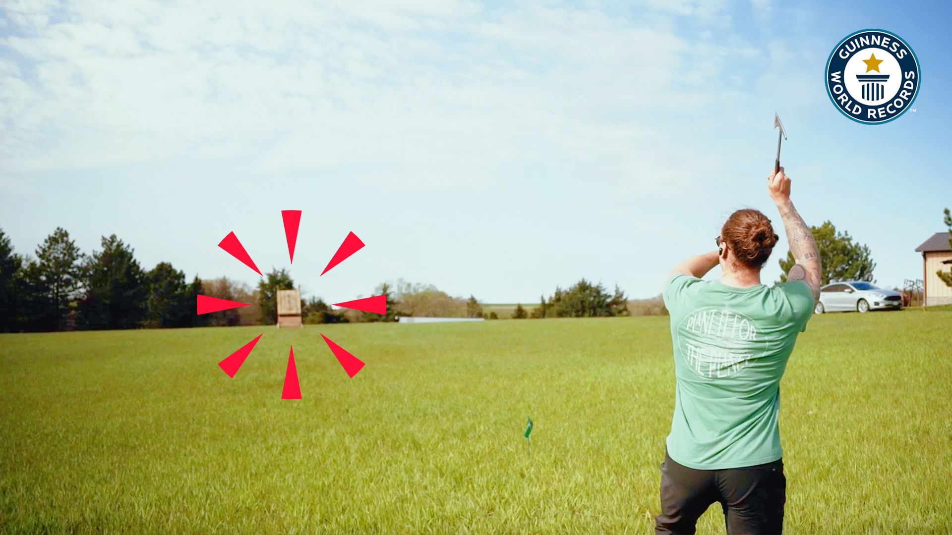 'Video thumbnail for Farthest distance axe throw'