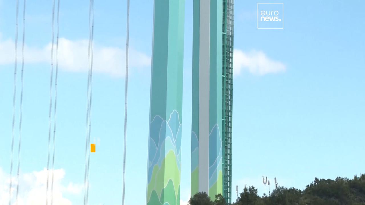 Video thumbnail for Watch: World’s tallest bridge opens in China. It's nearly 9 times higher than the Golden Gate Bridge