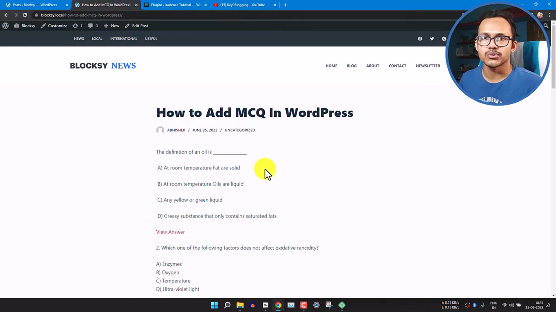 'Video thumbnail for How to Add MCQs in WordPress Website _ Simple MCQ Quiz in WordPress'