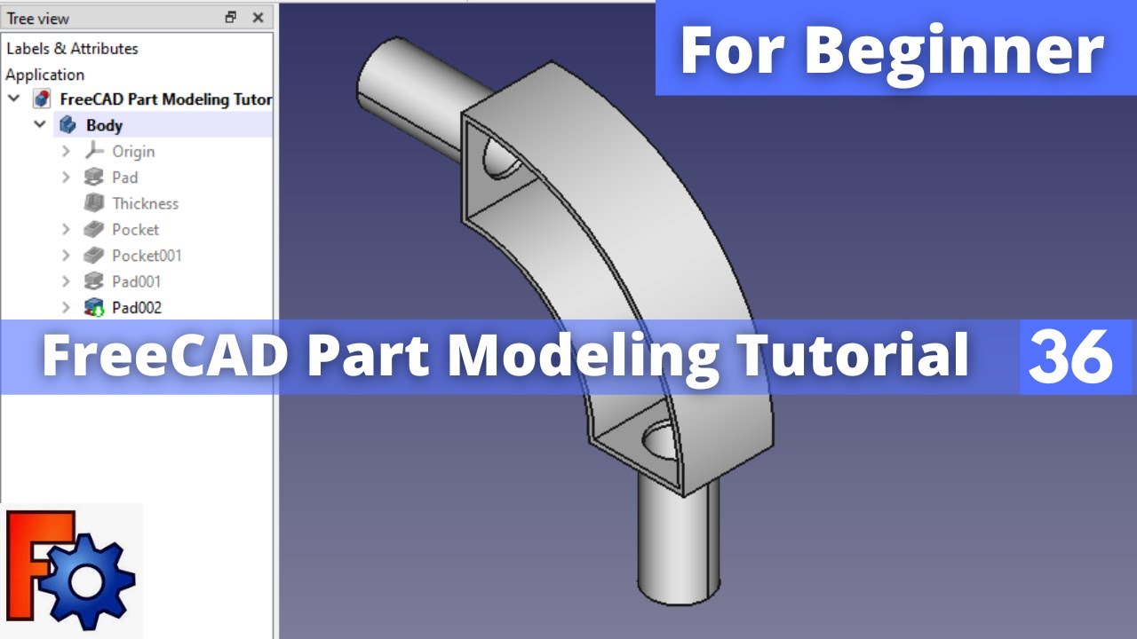'Video thumbnail for FreeCAD Part Modeling Tutorial 36 | FreeCAD Tutorial | FreeCAD Part Design | Mechnexus |'