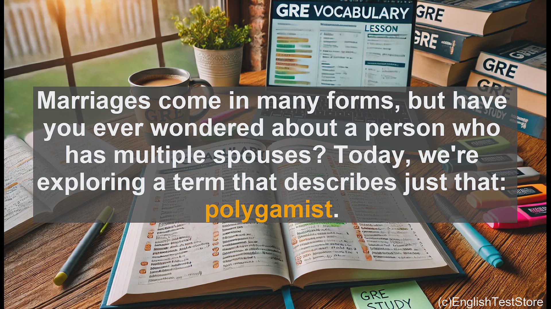 'Video thumbnail for GRE Vocabulary Lesson: Exploring the Concept of Polygamy - Understanding the Term 'Polygamist''