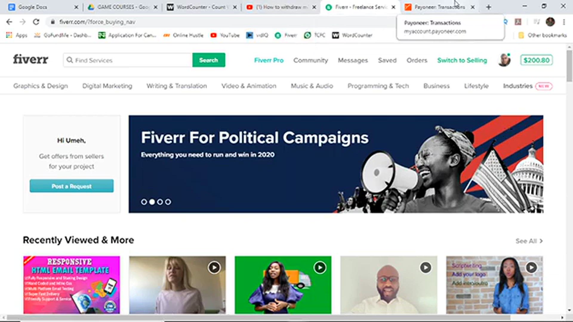 'Video thumbnail for How to Withdraw Money from Fiverr to Payoneer in 2024'