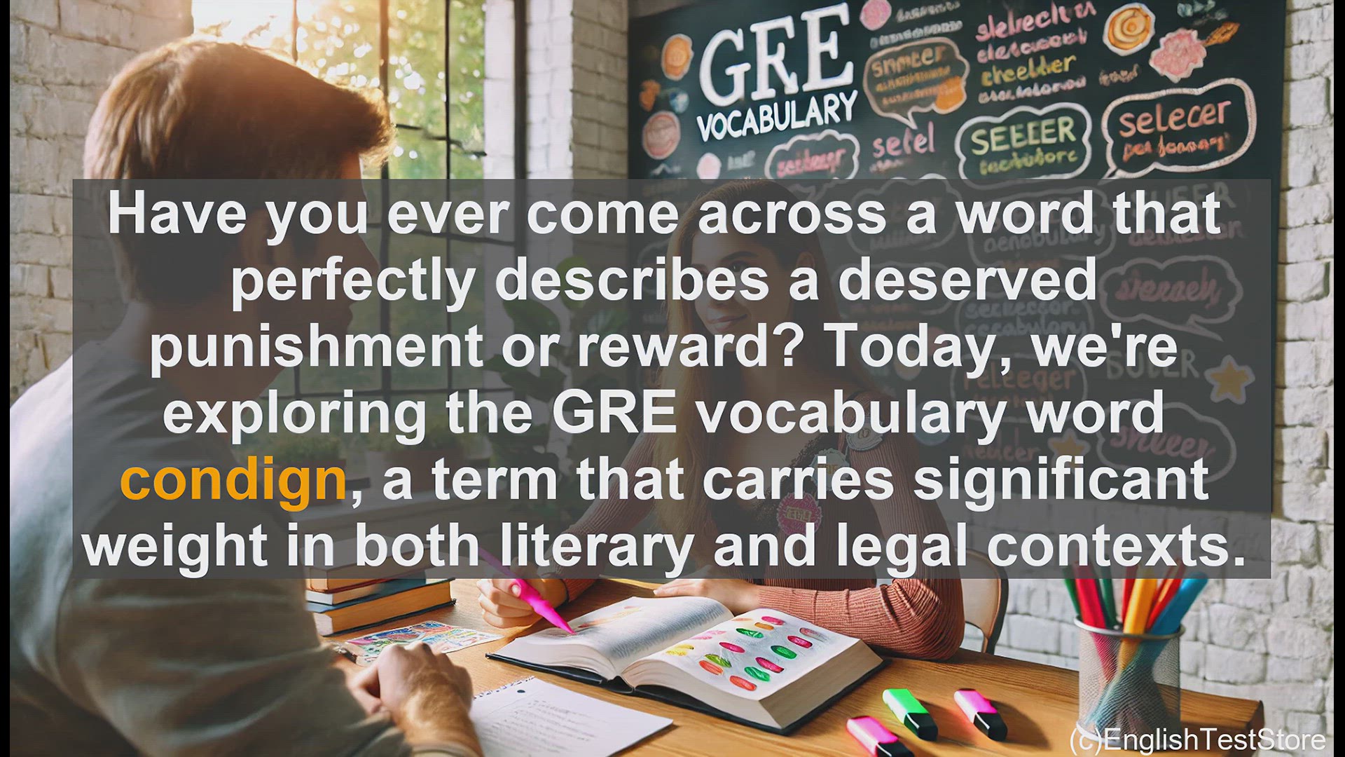 'Video thumbnail for GRE Vocabulary Lesson: Exploring the Nuanced Meaning of 'Condign''