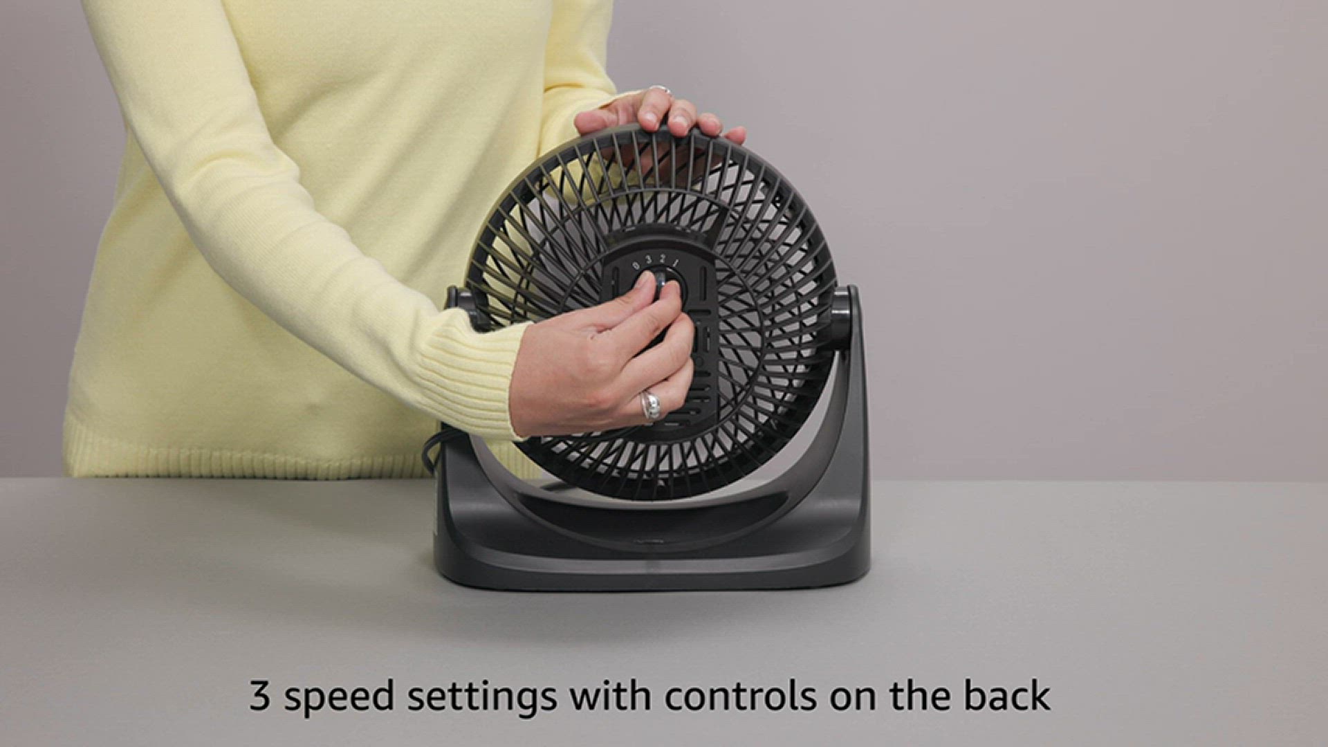 'Video thumbnail for Amazon Basics 3 Speed Small Room Air Circulator Fan, 7-Inch Blade'