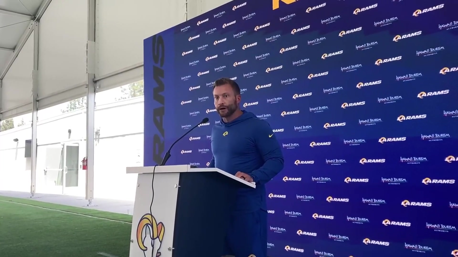 'Video thumbnail for Los Angeles Rams Head Coach Sean McVay on the Ascencion of DB Cobie Durant'