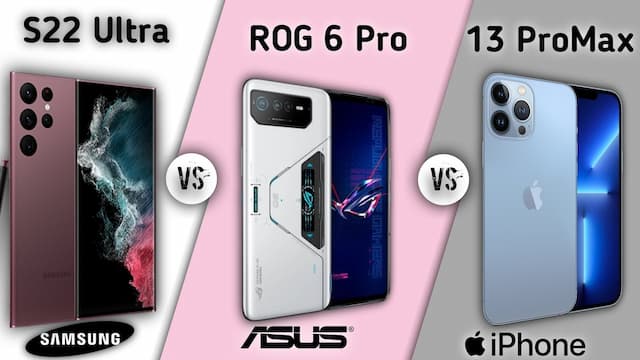 'Video thumbnail for ROG 6 Pro vs S22 Ultra vs 13 Pro Max comparison video'