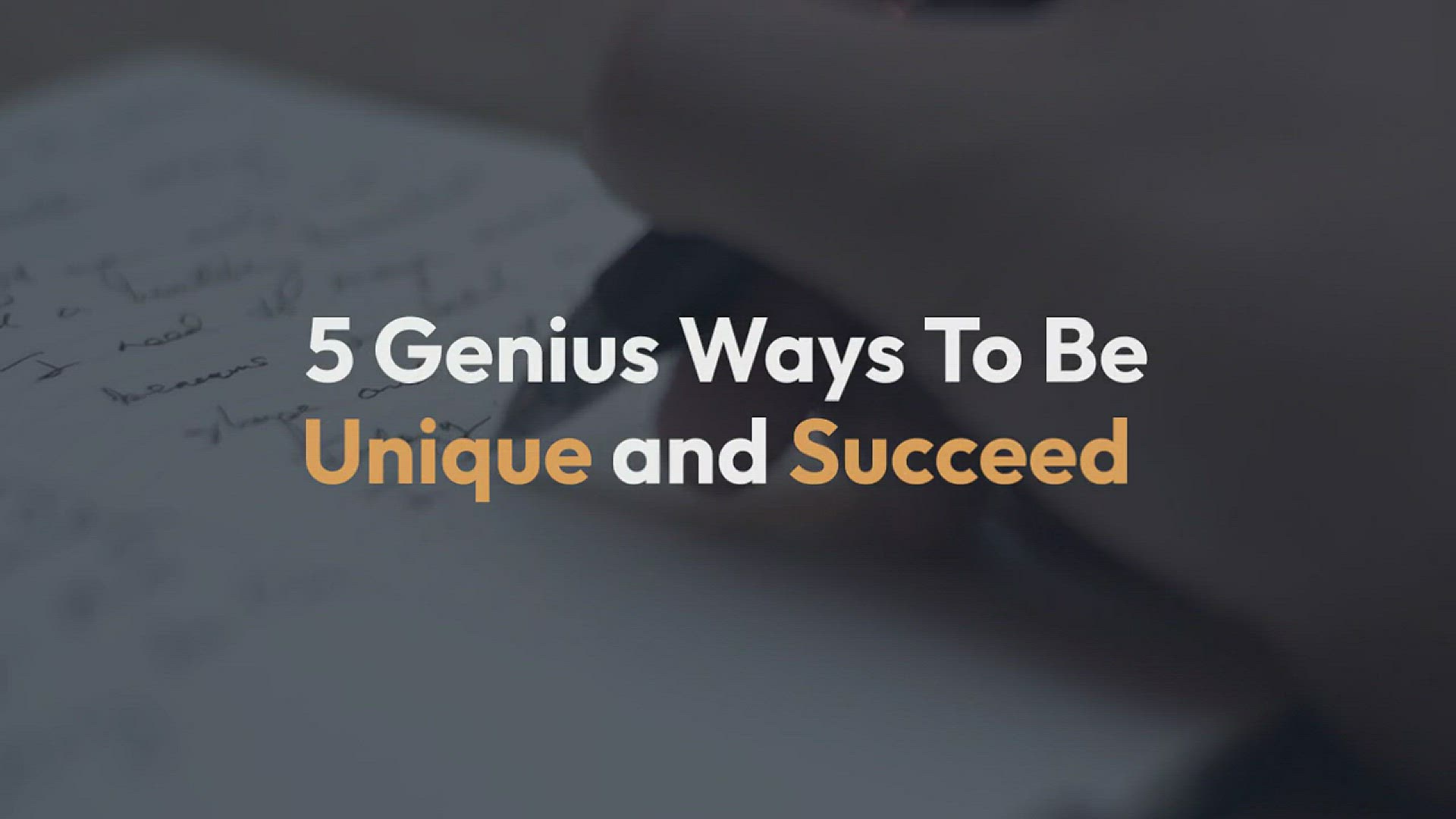 'Video thumbnail for 5 Genius Ways To Be Unique Enough to Succeed When Building Your Blog'