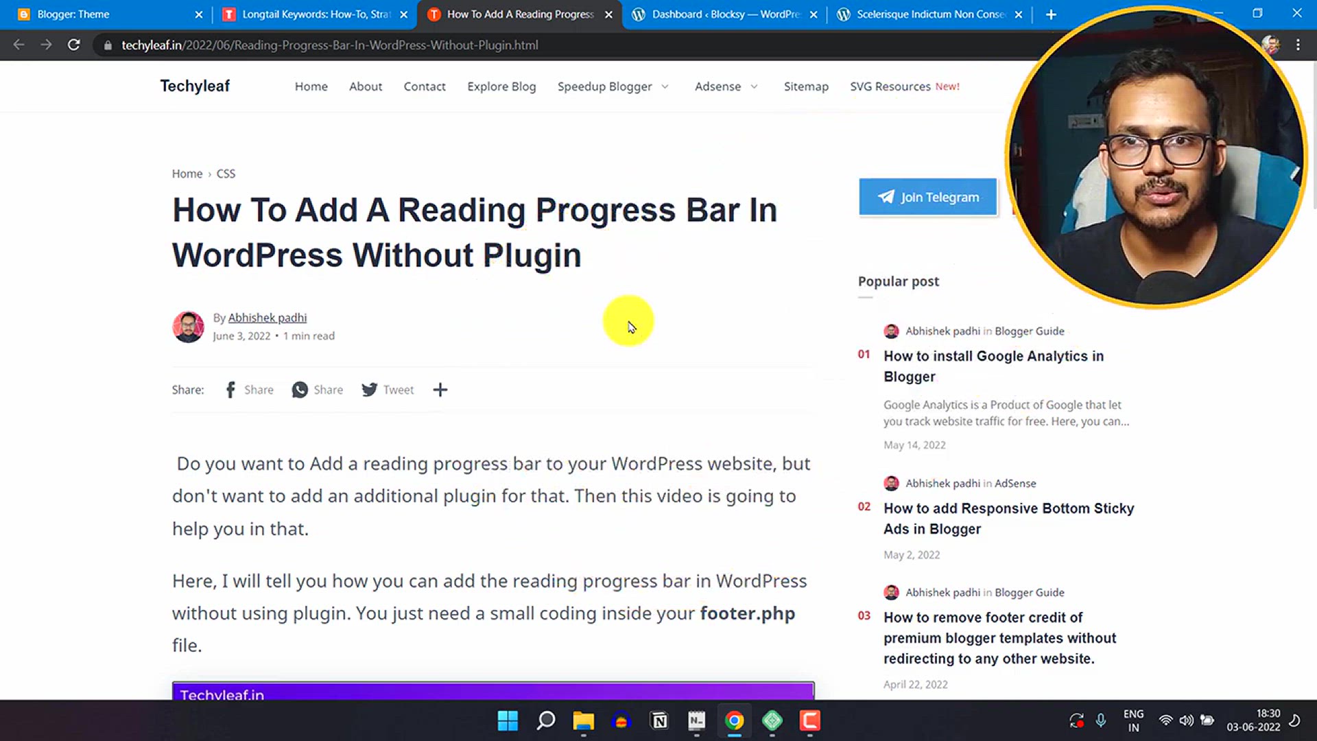 'Video thumbnail for Animated Underline Link Hover Effects in Blogger & WordPress'