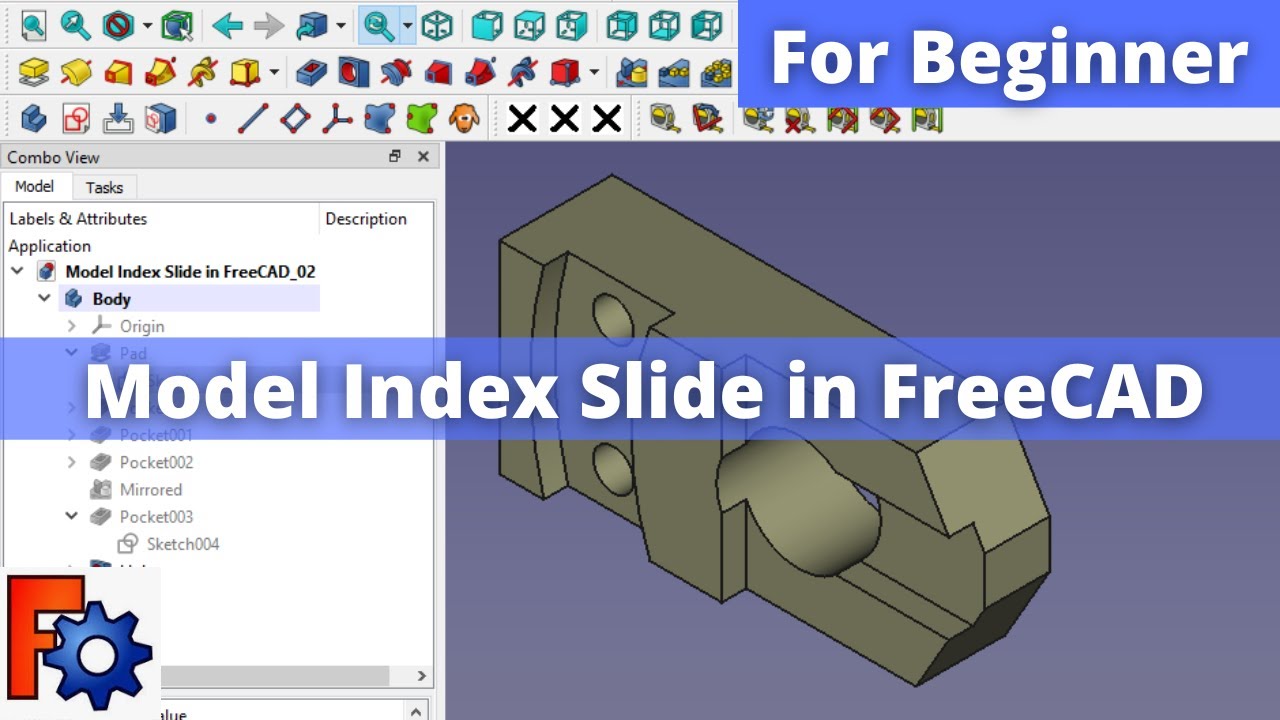 'Video thumbnail for Model Index Slide in FreeCAD | FreeCAD Tutorial | FreeCAD Part Design |'