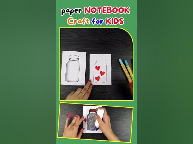 Video thumbnail for paper notebook craft for kids #papercrafts #kidscraft #papernotebook