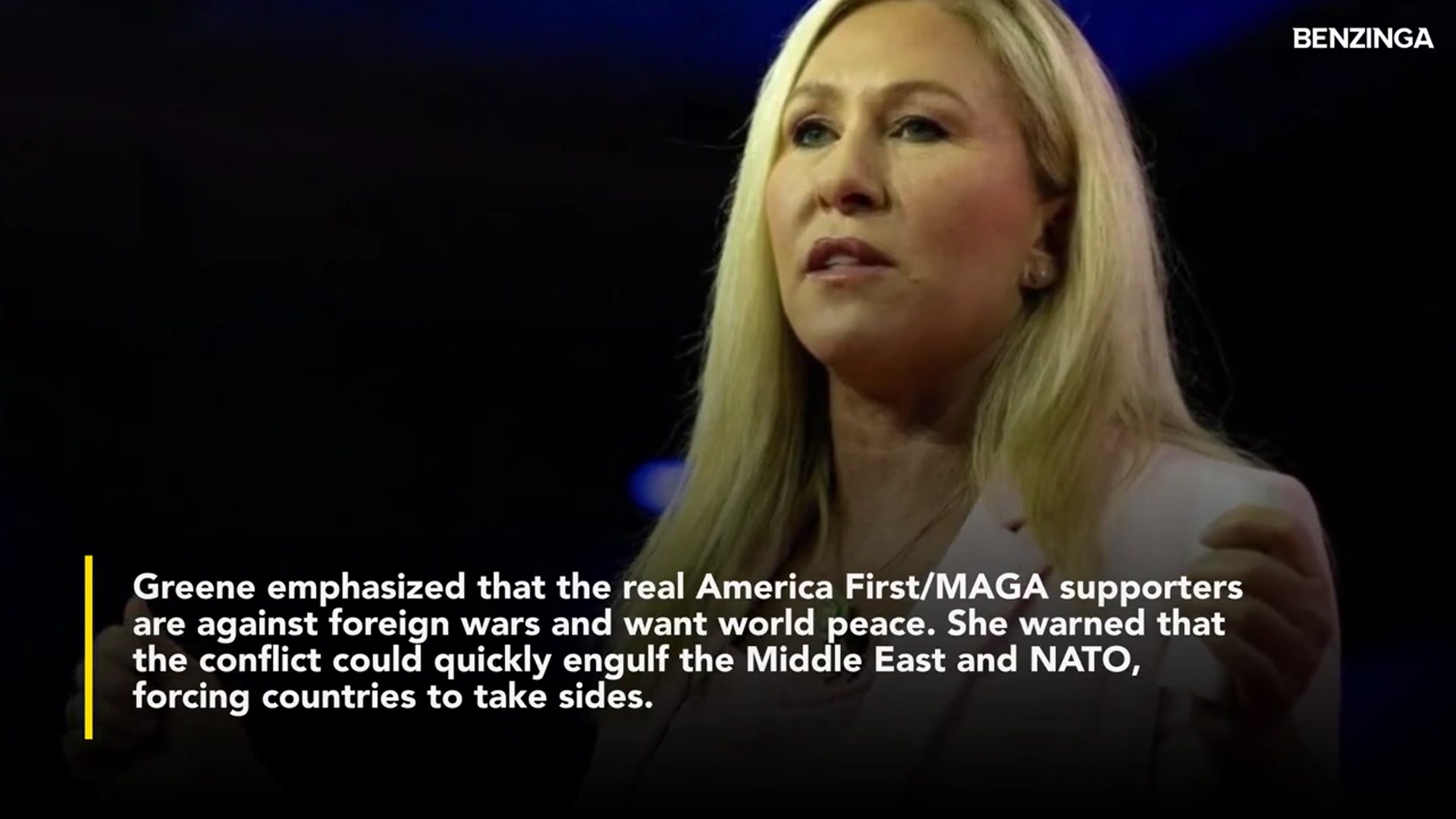 'Video thumbnail for Marjorie Taylor Greene Slams 'Fake' America First Supporters Over Israel-Iran Conflict'