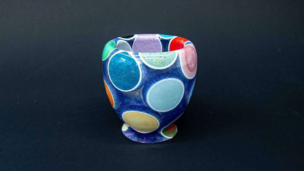 'Video thumbnail for Woodturning - Blue Golf Ball Cup'