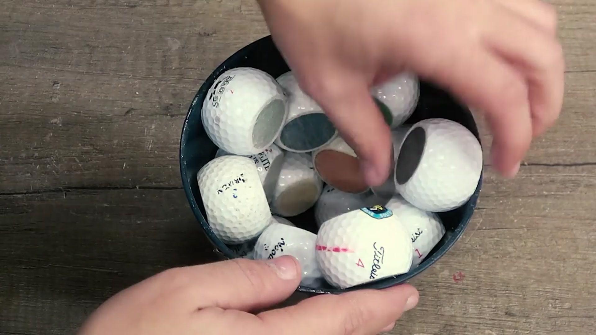 'Video thumbnail for Woodturning - Blue Golf Ball Cup'