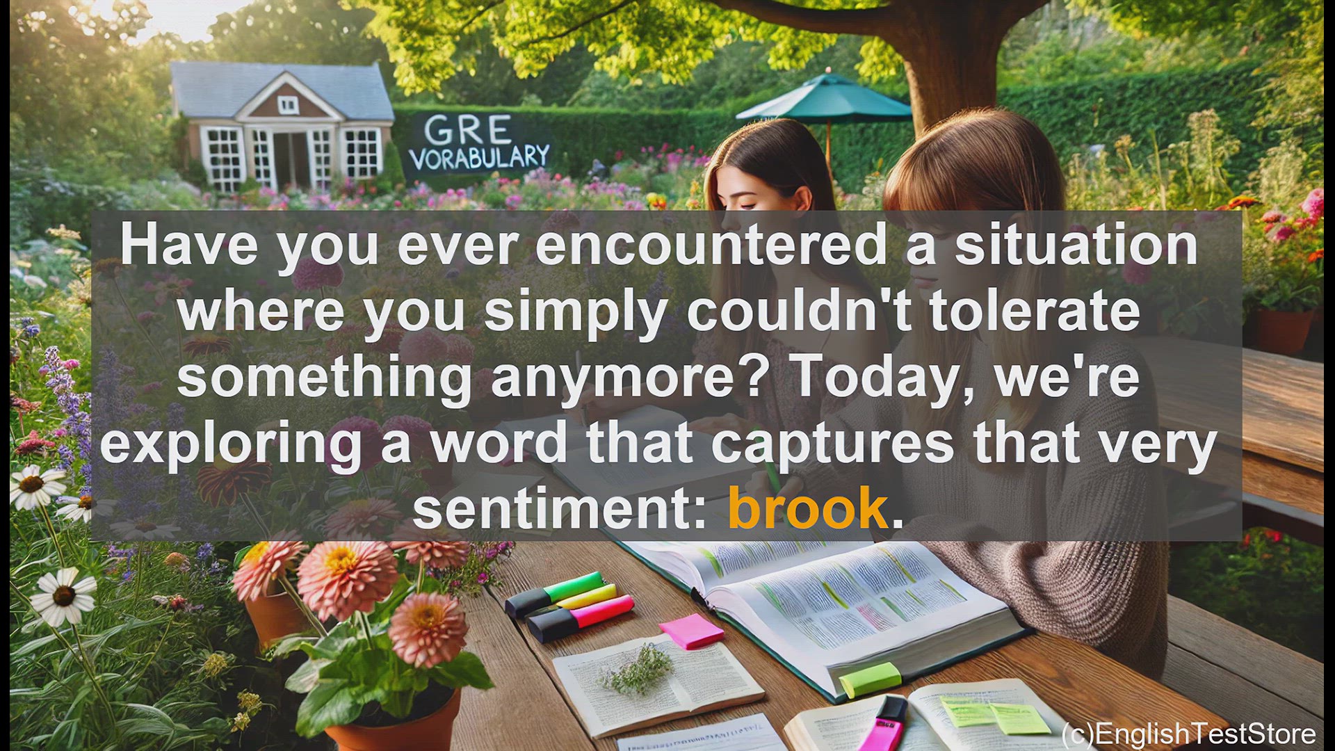 'Video thumbnail for GRE Vocabulary Lesson: Mastering the Verb 'Brook' for the GRE'