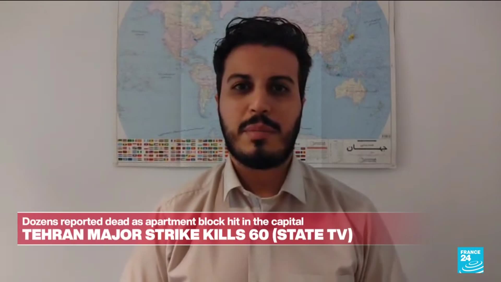 'Video thumbnail for Iranian media says Israeli strike on Tehran killed 60, including 20 children'