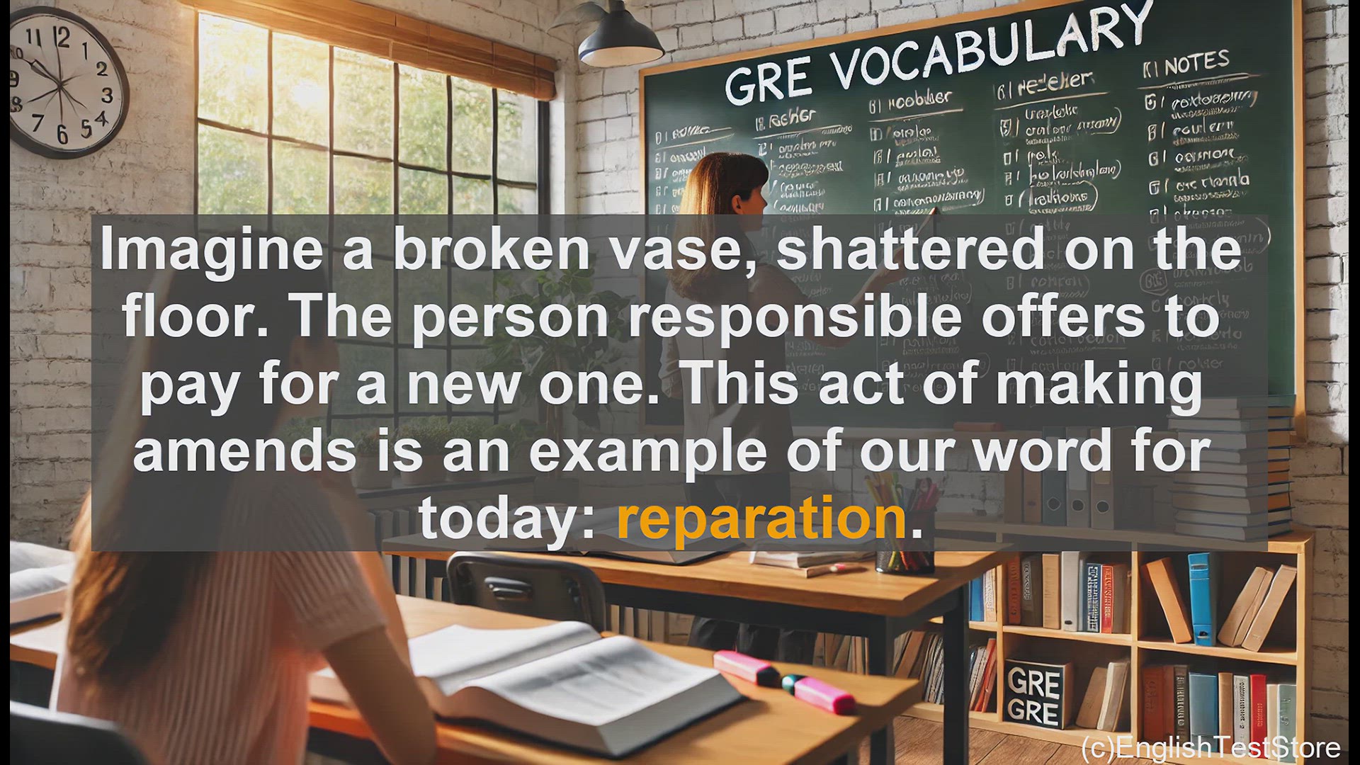 'Video thumbnail for GRE Vocabulary Lesson: Reparation - Making Amends for Wrongdoing'