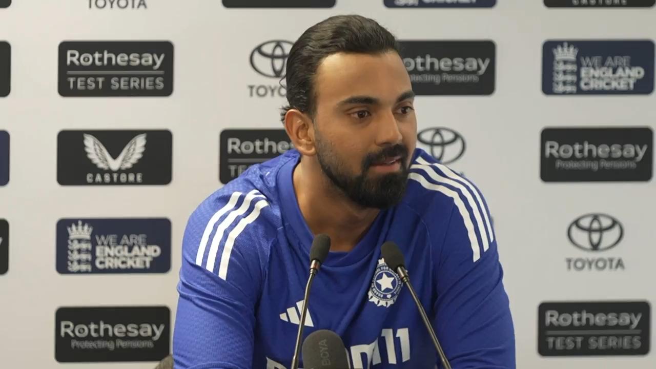 'Video thumbnail for Century-scorer Rahul relishing 'good opportunity' to beat England on final day at Headingley'