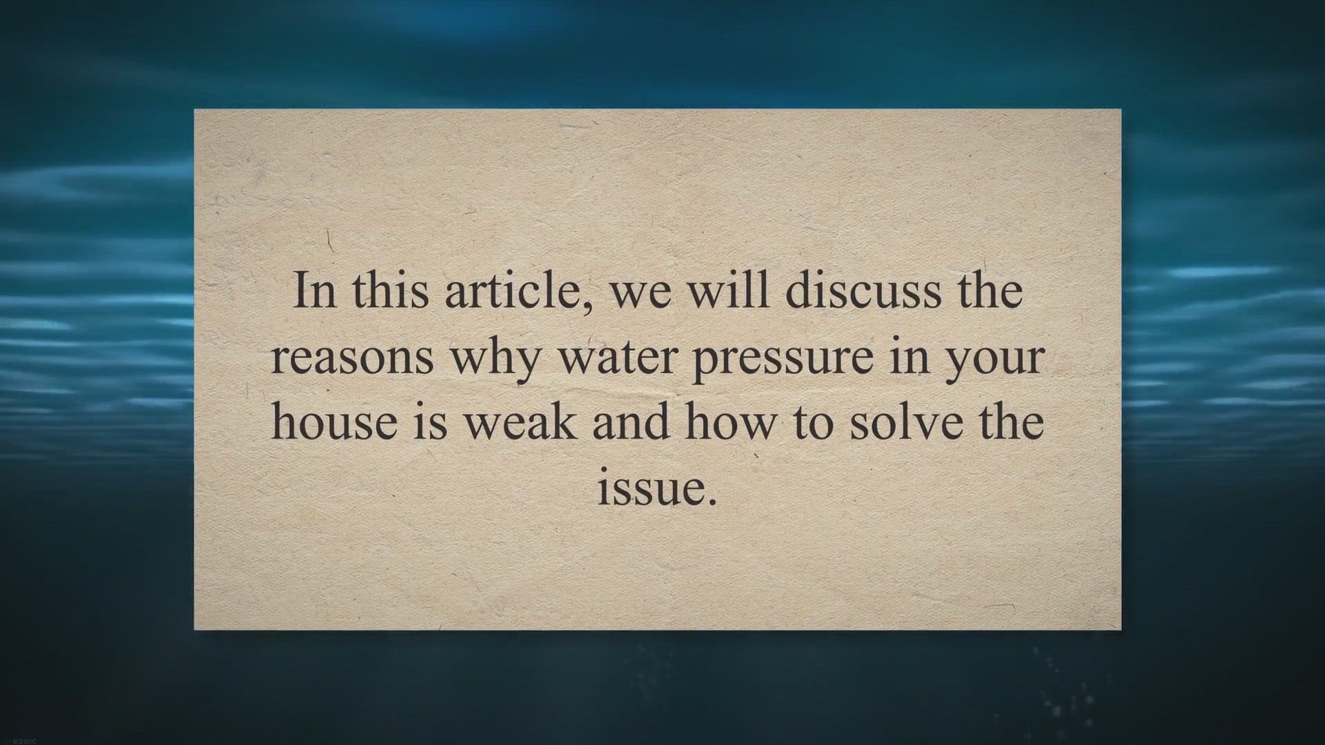 Video thumbnail for Why Water Pressure In My House Is Weak