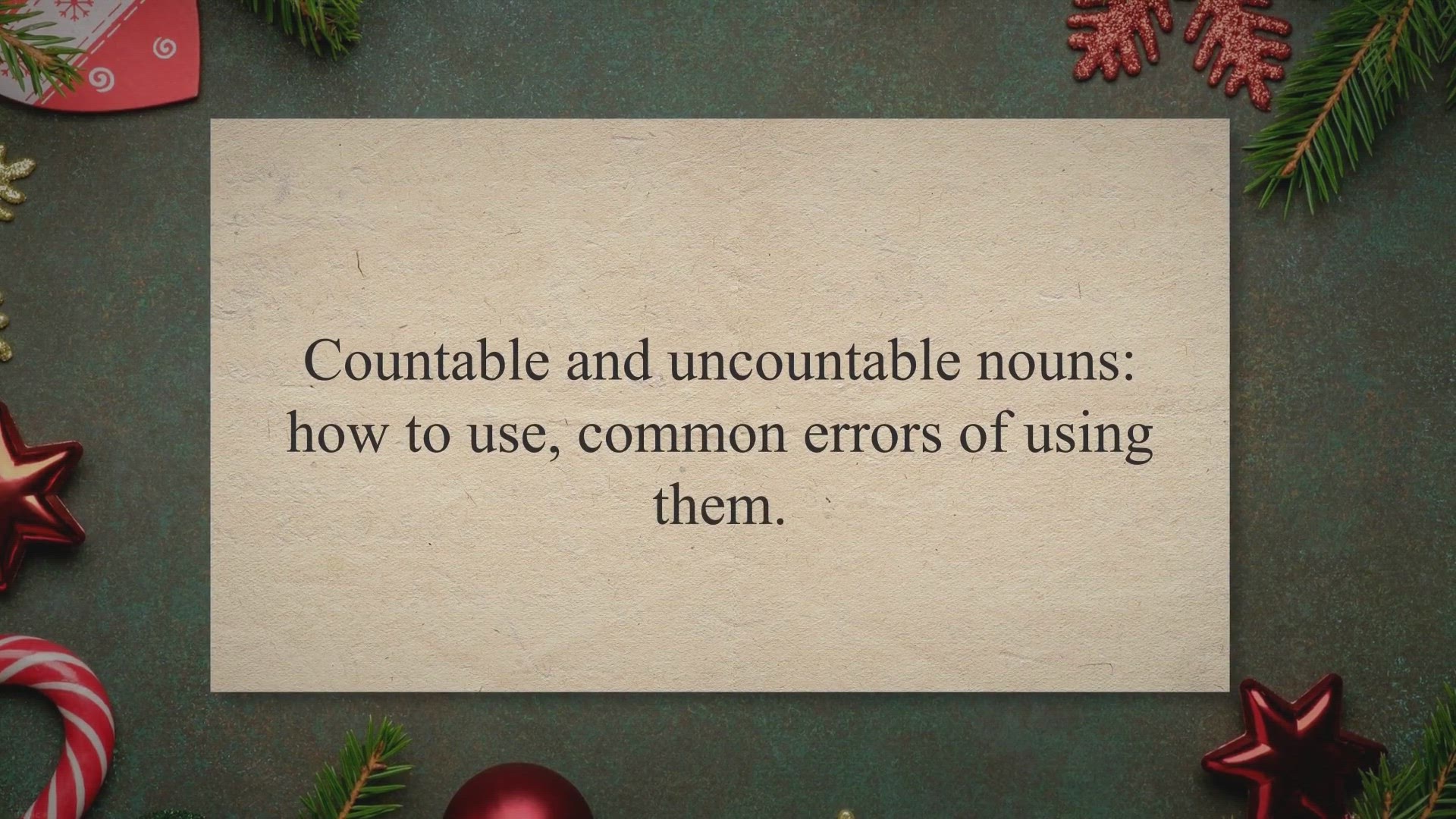 'Video thumbnail for Countable and uncountable nouns: how to use, common errors of using them.'