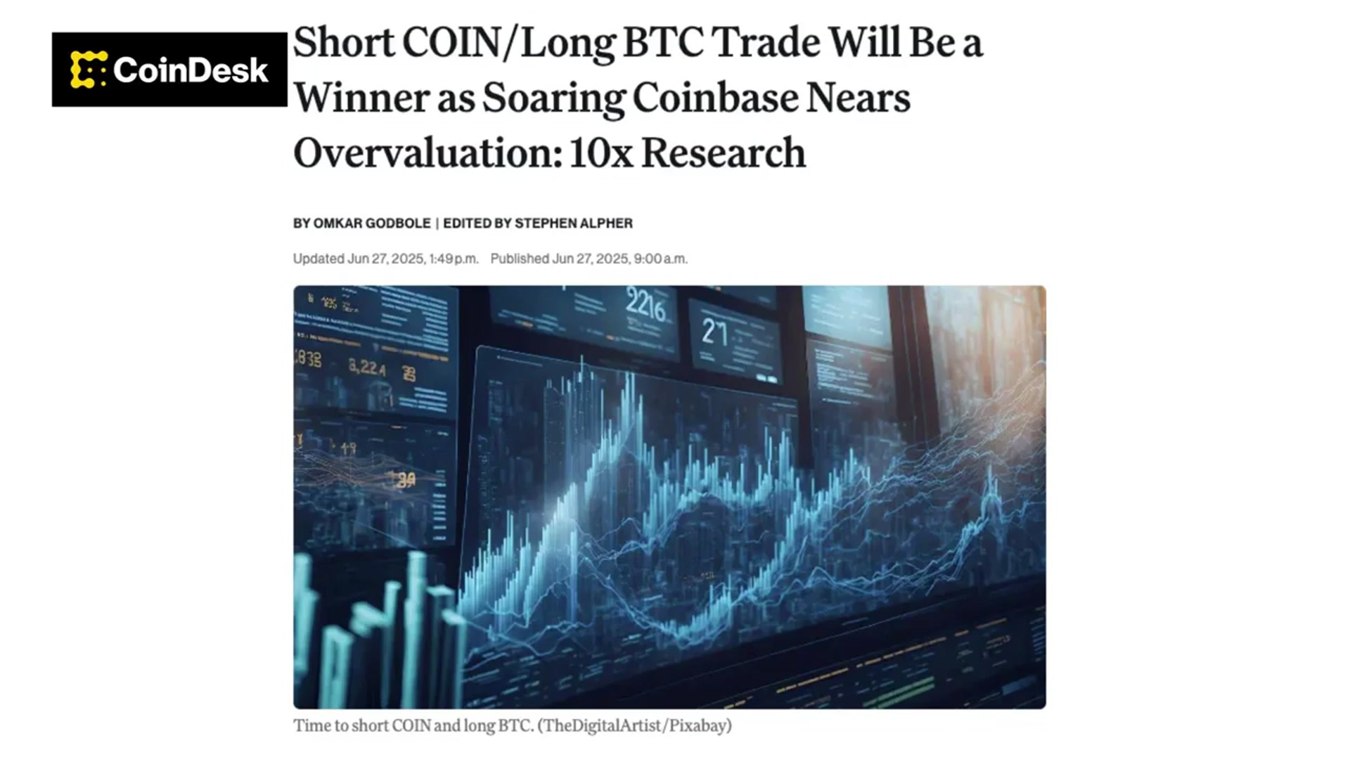 'Video thumbnail for Is Coinbase's Rally Overextended?'