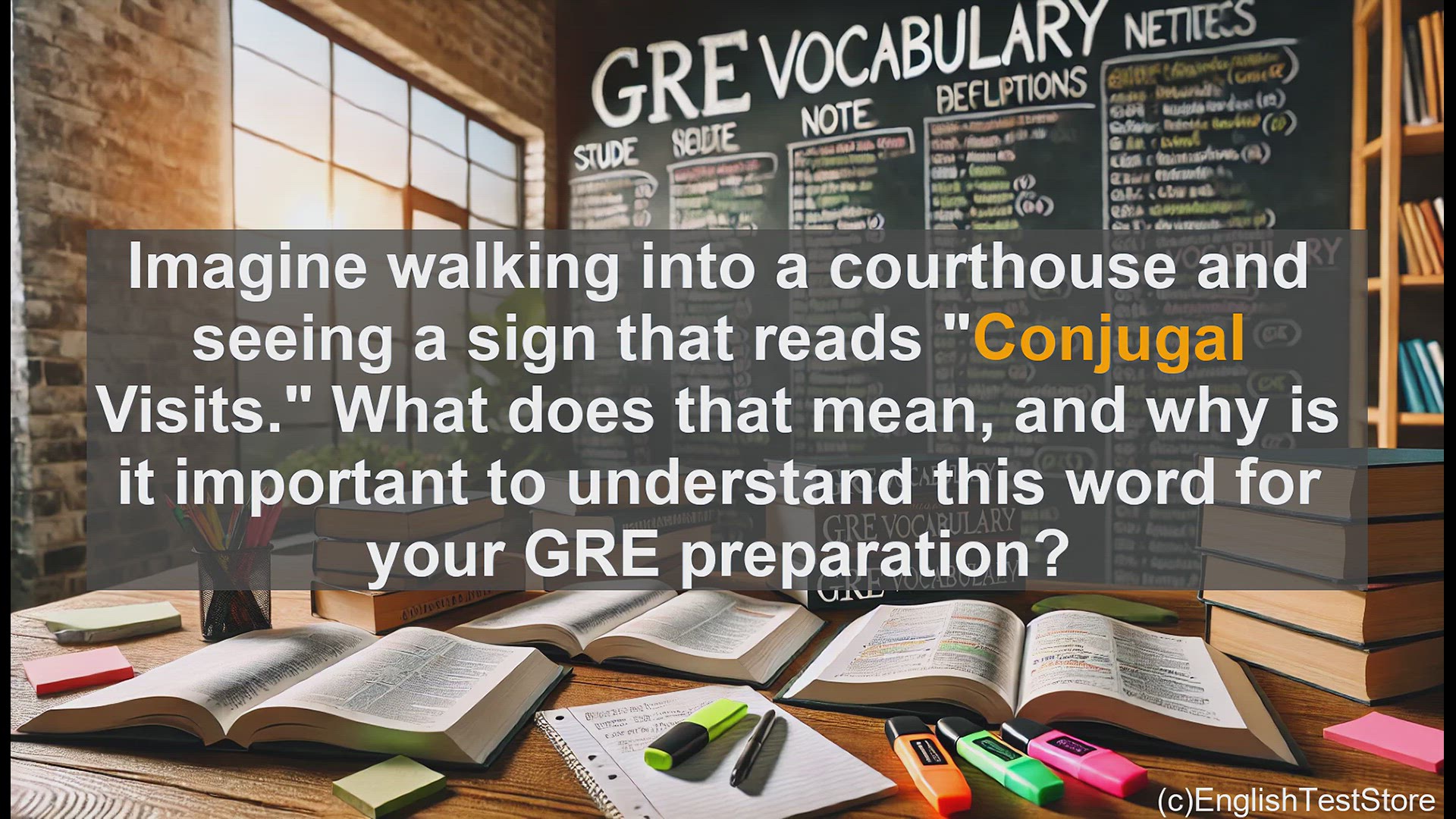 'Video thumbnail for GRE Vocabulary Lesson: Understanding 'Conjugal' - A Key GRE Vocabulary Word'