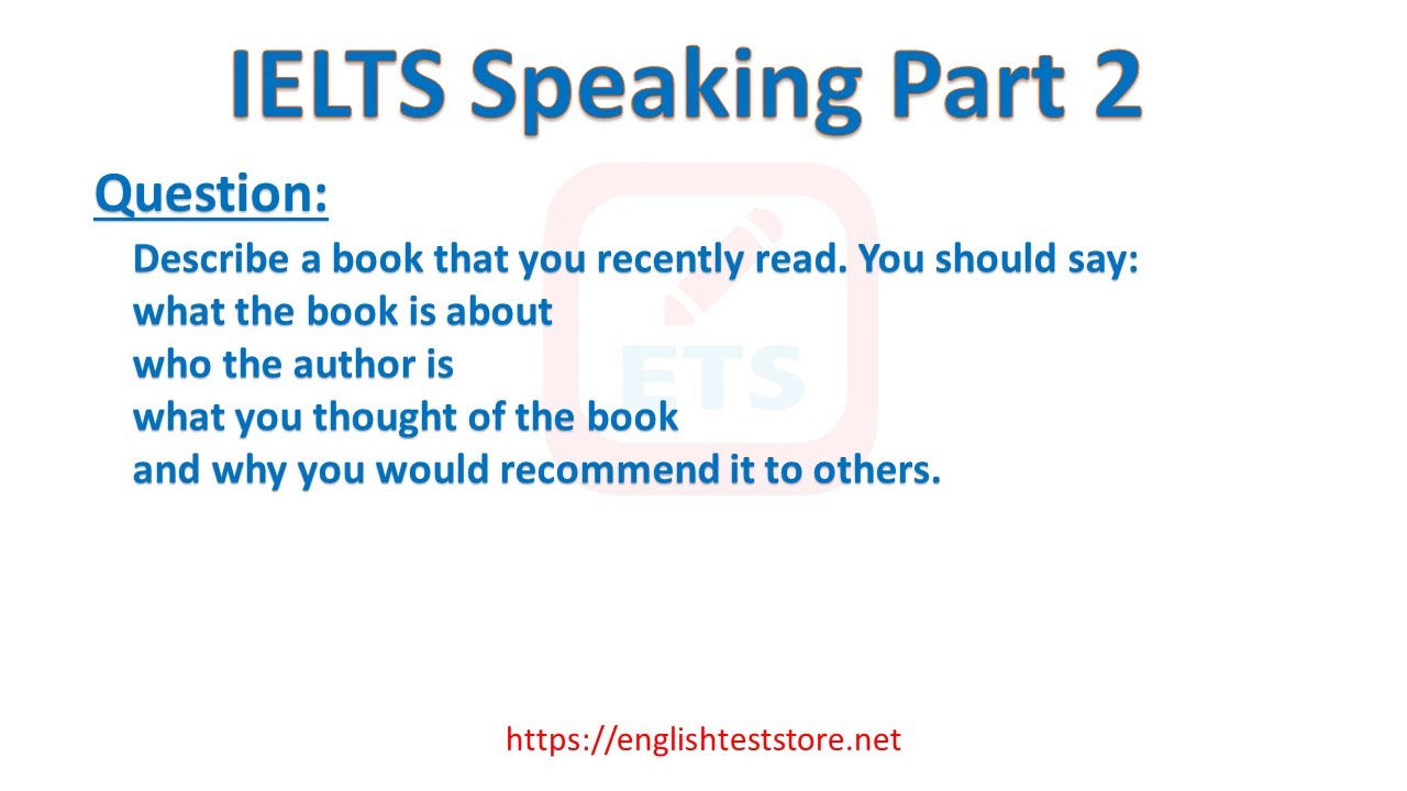 'Video thumbnail for IELTS Speaking Part 2: Describe a book that you recently read.'