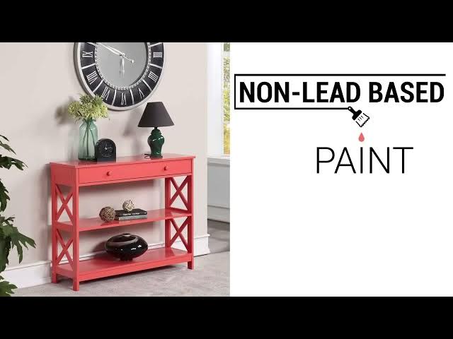 Video thumbnail for Convenience Concepts Oxford 1 Drawer Console Table with Shelves, White