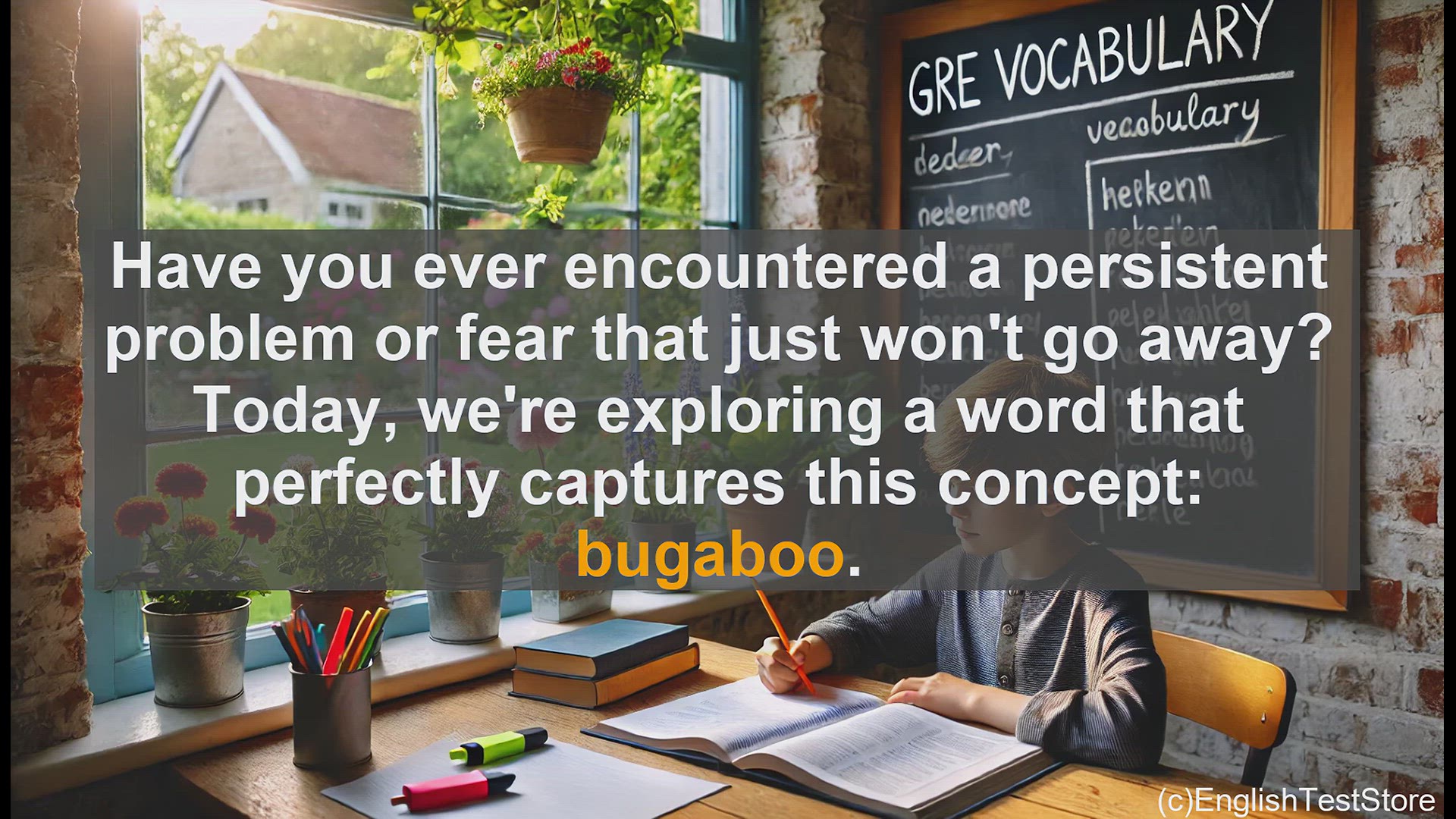 'Video thumbnail for GRE Vocabulary Lesson: Conquering Your Bugaboos - Overcoming Persistent Fears and Problems'