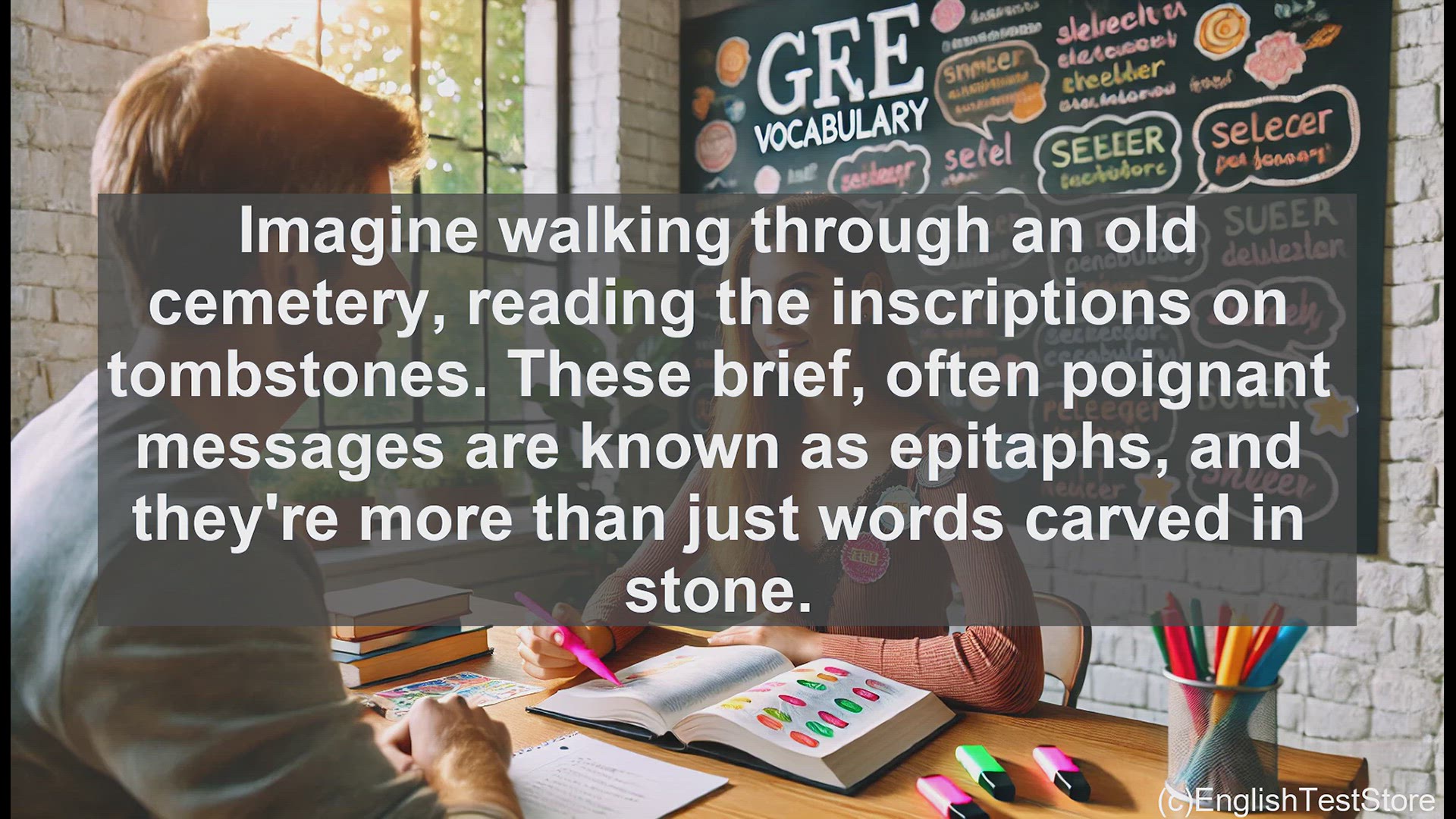 'Video thumbnail for GRE Vocabulary Lesson: Exploring the Poignant World of Epitaphs'
